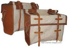Leather and Canvas Pannier - Pack Panniers